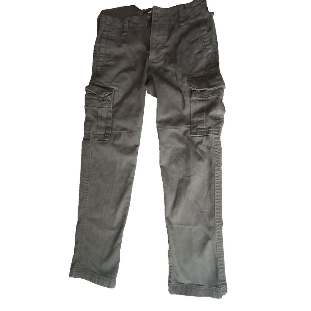 Hollister California Mens Black Straight Heavyweight Cargo Pant  Size 26x30